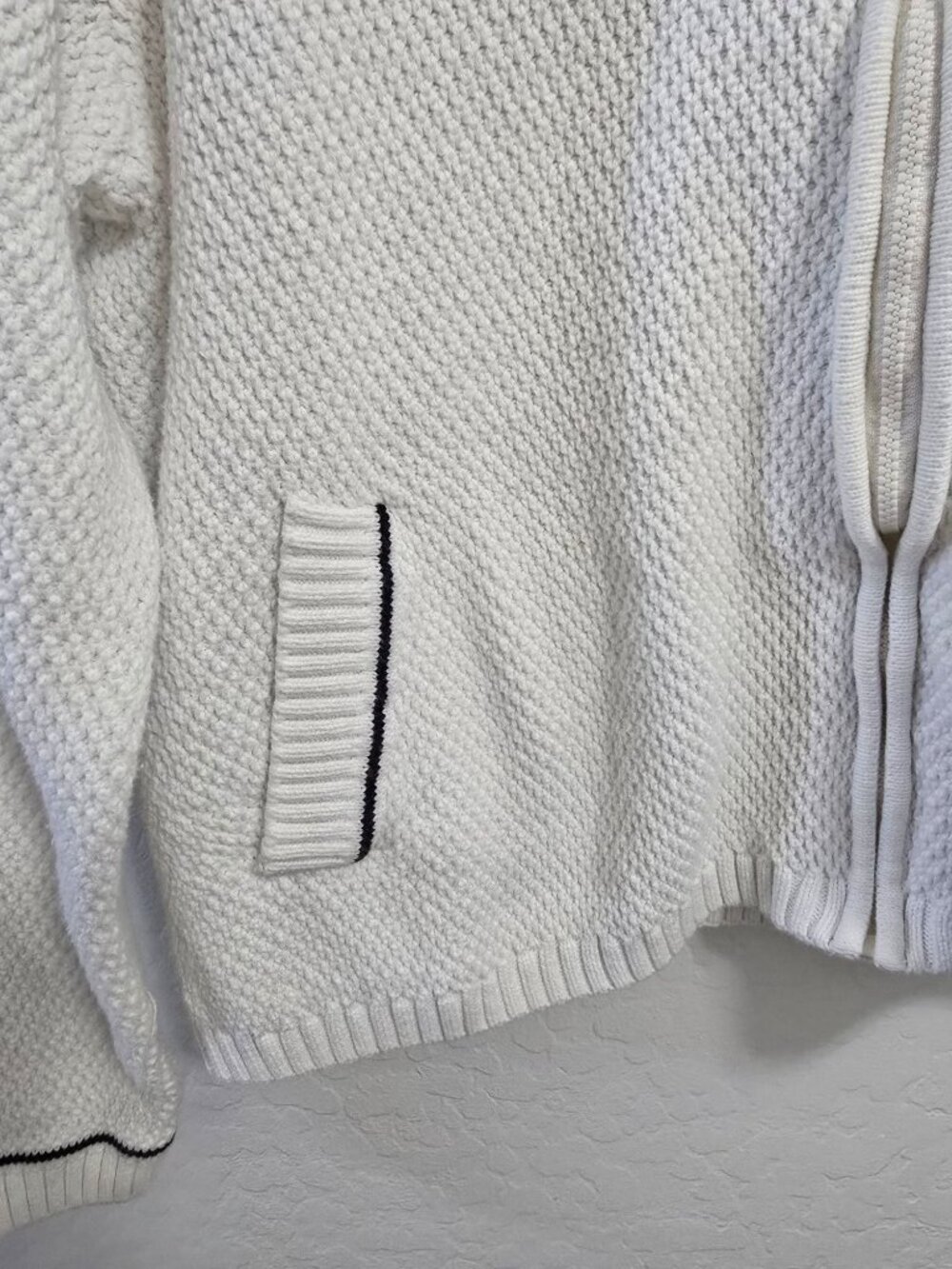 E.P Pro Golf Women's Large White & Black Full-Zip Cotton Sweater READ - Picture 2 of 8